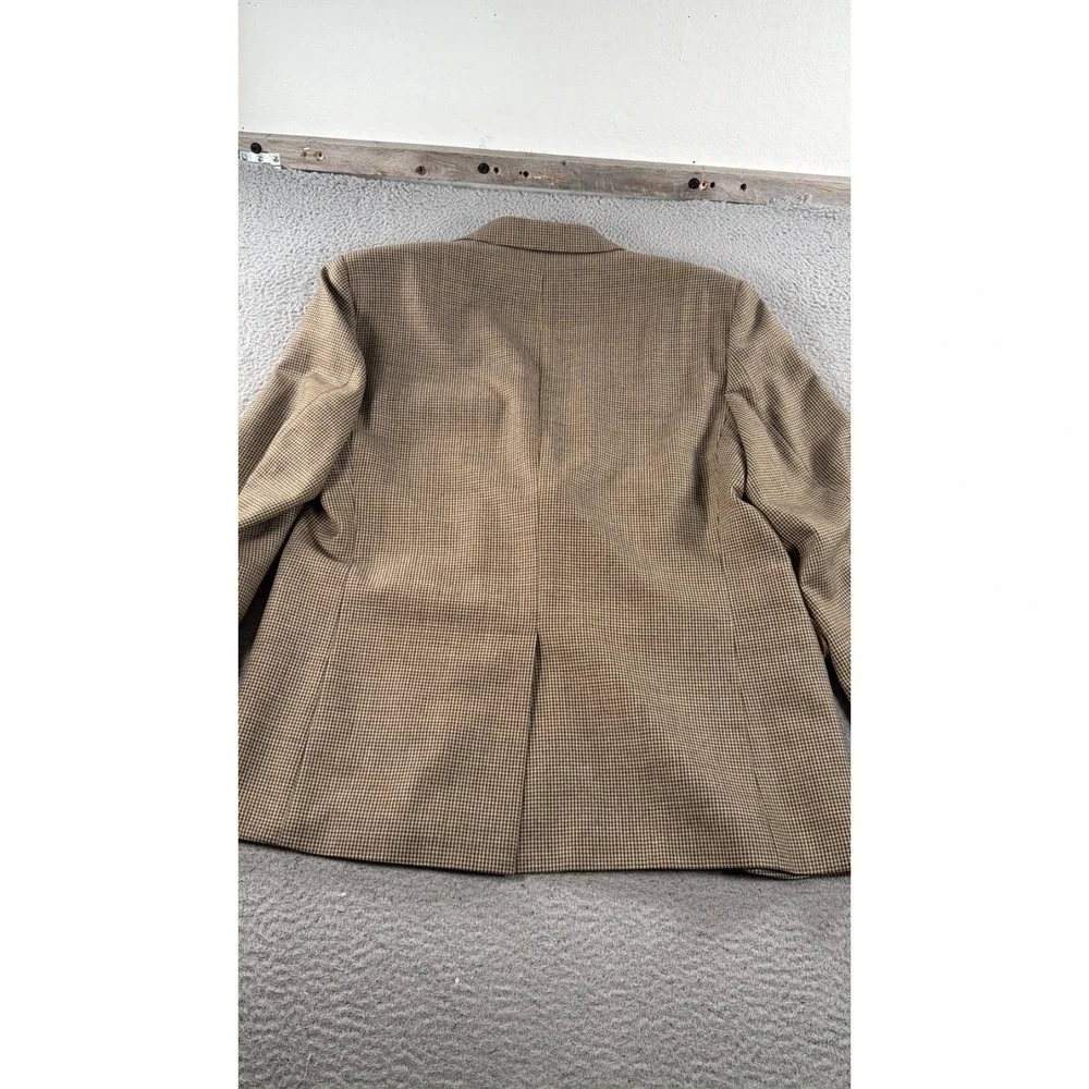 Brooks Brothers 346 Blazer Men's 44S Brown Houndstooth Wool Single Breasted Coat